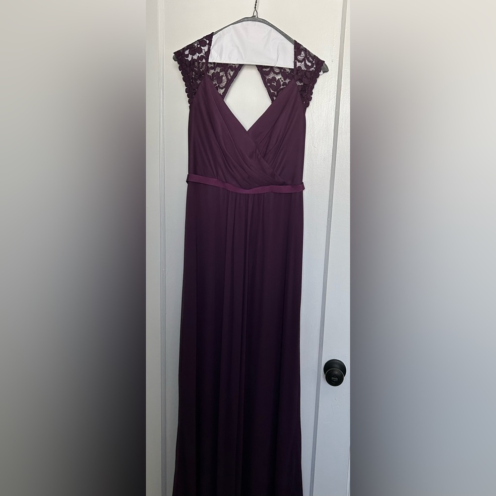 Plum gown, keyhole back